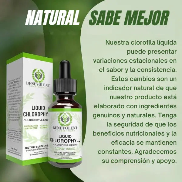 Clorofila Líquida Benevolent™ – Desintoxica, renueva y refresca